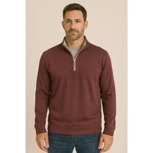 Men's AHEAD USA 1/4-Zip Fleece Pullover - (Size M) - Heather Wine Color